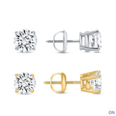 0.50Ct - 1.5Ct Diamond Screw Back Studs 14k Gold Earrings Lab Grown (EF/VS)