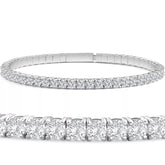1.50-10.00Ct TW Flexible Diamond Bangle Tennis Bracelet Lab Grown 14k Gold 7''