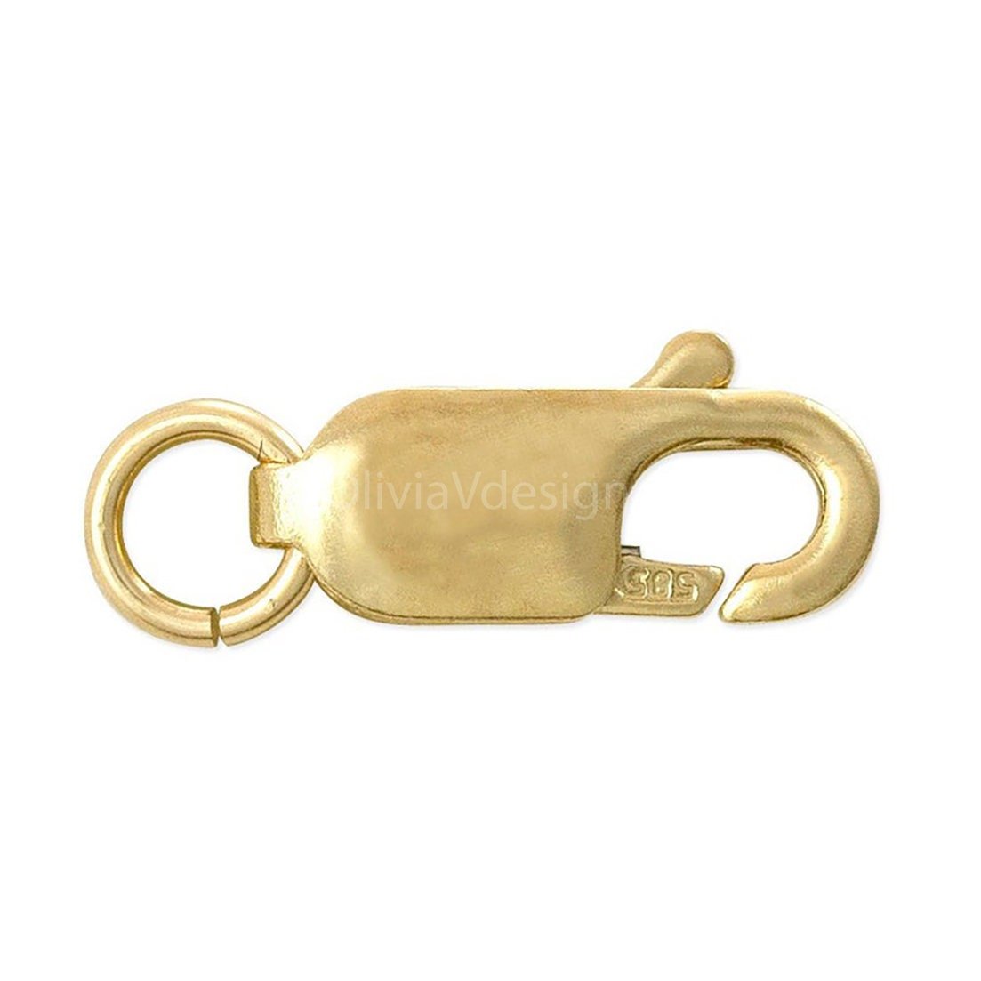 14K Solid Yellow Gold Lobster Claw Clasp Lock Finding Bracelet Chain Oliver Navy