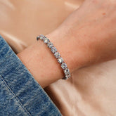 23.00 Carats Lab Grown Diamond Tennis Bracelet 14k White Gold 7'', Gift