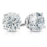 3.00 Ct G VS1 Round Cut Lab Grown Diamond Stud Earrings 14k Gold Push Backs