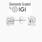 3ct Oval Lab Grown Diamond Studs E VS1 IGI Certified 14kt White Gold Pushback