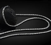 3mm Handmade Solid 925 Sterling Silver Balinese BYZANTINE Chain Necklace Bali