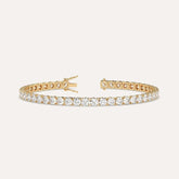 4.00 Carat Genuine Round-Cut Real Diamond Tennis Bracelet 7" 14K Yellow Gold