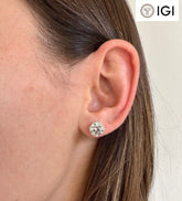 5.00 Ctw Lab Grown Diamond Stud Earrings Round F VS1 In 14K White Gold Screwback