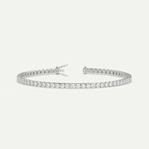 5Ct Genuine Round-Cut Real Diamond Tennis Bracelet 7" 14K White Gold