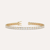 7.20 Ct Genuine Round-Cut Real Diamond Tennis Bracelet 7" 14K Yellow Gold