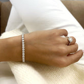 9.50 Carats Lab Grown Diamond Tennis Bracelet 14k White Gold 7'', Gift
