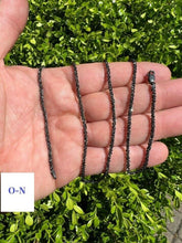 925 Sterling Silver Black Rhodium 3mm Sparkle Margarita Twisted Rock Chain