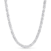 925 Sterling Silver Diamond Cut Margarita Sparkle Rock Chain Necklace - 3.50mm