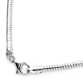 925 Sterling Silver Round Omega Necklace, Flex Layering Chain, 1mm 1.2mm 1.5mm 1.8mm 2mm, Silver Round Omega Chain, Italian 16'' 18'' 20''