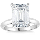 Certified 1 - 5 CT E/VS1 Emerald Cut Solitaire Diamond Engagement Ring Lab Grown