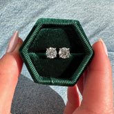 Diamond Stud Earrings 2 Carat Lab Grown Solitaire E/F VS - 14k Gold