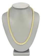 925 Sterling Silver 14K Yellow Gold Plated Ice Chain Made In Italy 5.5mm All Sizes 8-Line