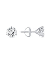 3 Carat E VVS2 3-Prong Martini IGI Certified Lab Grown Diamonds 14k White Gold Screw Back