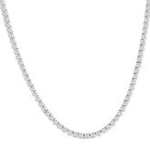 Huge 21 Ct TW Round Cut lab Grown Diamond Tennis Necklace 14K White Gold 16"