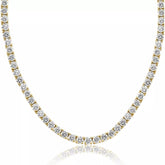 Huge 35 Ct Diamond Tennis Necklace 14K Yellow Gold 20" Lab Grown D VS