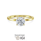 IGI Certified 1.50 Carat D VS1 Lab Grown Diamond Engagement Ring 14k Yellow Gold