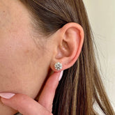 IGI Certified Diamond 14k Gold D VS1 4 Carat Round Basket Setting Studs