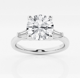 7.28 Carat Lab Grown Diamond Round Platinum With Tapered Baguettes