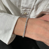 Lab Grown Diamond 14k White Gold E/F VS1 5 Carat Round Tennis Bracelet 7'' Inch