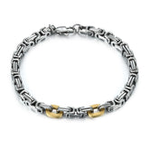 Men's 8.5" Stainless Steel 5mm Byzantine Link Chain Bracelet 316L