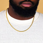 Men's Real 14k Gold Plated Solid 925 Sterling Silver Franco Chain 2.5mm Necklace