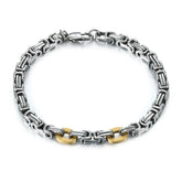 8.5'' 316L Stainless Steel 5mm Square Bynazantine With 2 Gold Elements