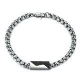 8.5'' 316L Stainless Steel Round Box Chain With Carbon Fiber Inlay Bracelet