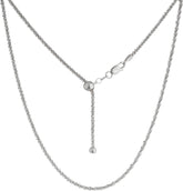 Oliver & Navy 925 Sterling Silver 2.5mm Adjustable Margarita Sparkle Rock Chain Necklace, Bolo Necklace, 24 Inch Adjustable Chain, Men Women Girls Boys