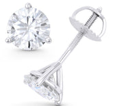 IGI Round 4 Carat E VVS2 Lab Grown/CVD Diamond Solitaire Stud Earrings 14k Gold