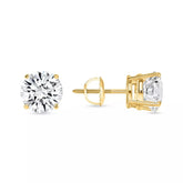 3.00 Ct G VS1 Round Cut Lab Grown Diamond Stud Earrings 14k Gold Screw Backs