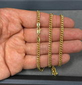 14K Yellow Gold Miami Cuban Link Chain Necklace