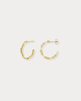 14K Solid Yellow Gold Paperclip Gold Hoops 28mm