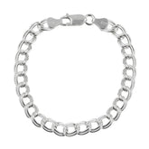 925 Sterling Silver Double Link Charm Bracelet or Anklet