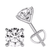 14K Gold Lab Grown Round Diamond Stud Earrings