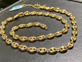 10K Yellow Gold Puffed Mariner Chain Necklace