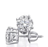 14K White Gold Lab Grown Round Diamond Stud Earrings