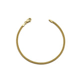 14K Yellow Gold 2mm Miami Cuban Link Chain Bracelet Mens Womens 7.50''