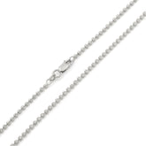 14K White Gold 2.00mm Moon Cut Bead Chain Necklace UNISEX Chain REAL GOLD 18''
