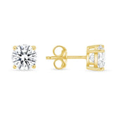 14K Yellow Gold Lab Grown Round Diamond Stud Earrings