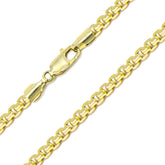 14K Yellow Solid Gold Round Box Link Chain Necklace 2mm 18'' Inch - Italy