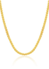 14k Gold Plated Over 925 Sterling Silver 2.50mm Twisted Rock Sparkle Chain Italy