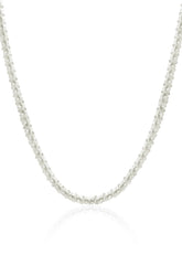 925 Sterling Silver 2.50mm Twisted Rock Sparkle Glitter Chain Necklace Italian