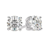 14K White Gold Lab Grown Round Diamond Stud Earrings