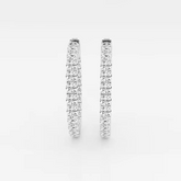 IGI Certified Lab Grown Diamond 5.00 Carat D VS Inside Out Hoop Earrings 14k