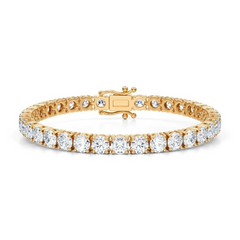 10 CTW Round Lab Grown Diamond 7" Tennis Bracelet 14k Yellow Gold D VS