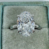 IGI Certified 5.00 Carat F VS1 Oval Lab Grown Diamond Engagement Ring 14k Gold
