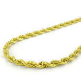 14k Gold Plated Over 925 Sterling Silver Italian Rope Chain Diamond Cut 3.2mm