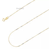 10K Solid Yellow Gold Box Chain Women 16'' 18'' 20'' 22'' 24' 26'' 30''
